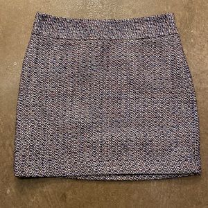 LOFT tweed mini skirt side zip NWOT